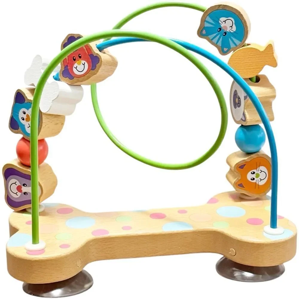 Melissa & Doug First Play Pets Wooden Bead Maze Suction Cups Babies Kids Toy.